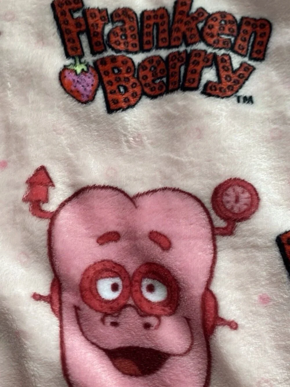 Franken Berry Monsters Cereal Pink Oversized Plush Throw Blanket 60” X 70” NEW